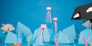 Платформер Derrick the Deathfin сделан полностью из бумаги