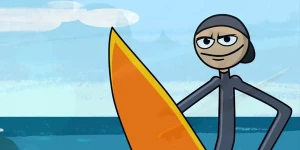 Stickman Surfer - популярная спортивная серия игр предлагает нам мобильный сёрфинг