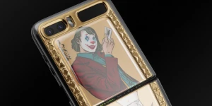 Caviar представила золотой Galaxy Z Flip с изображением Джокера и Харли Квинн на крышке