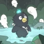 В Boori's Spooky Tales: Idle RPG ворона охотится за привидениями
