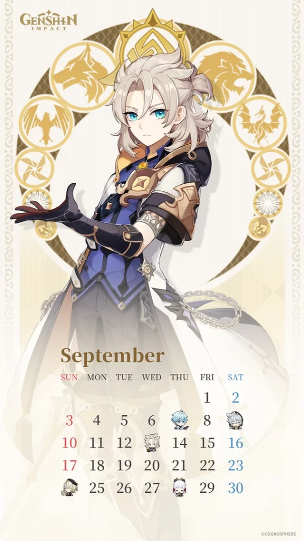 Календарь с днями рождения персонажей Genshin Impact (Сентябрь) | Новость |  AppTime